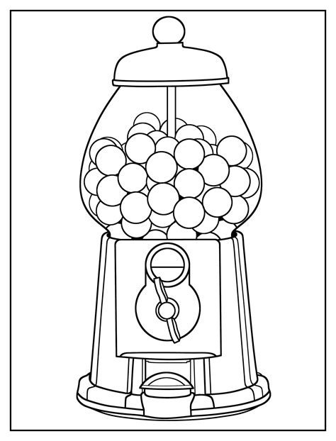 gumball machine coloring page  worksheets easy coloring pages