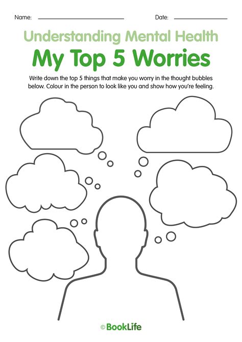 top  worries activity sheet