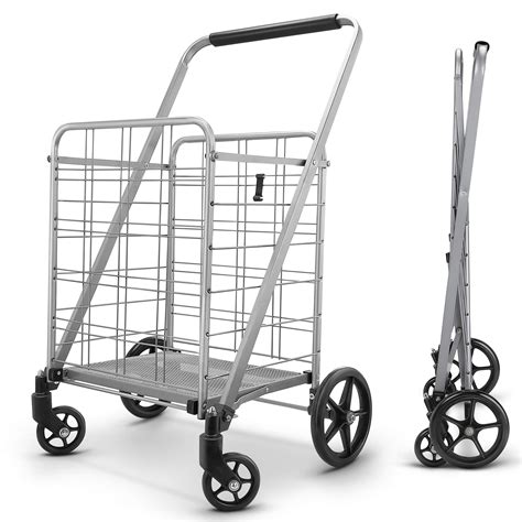 winkeep newly released grocery utility flat folding shopping cart   rolling swivel
