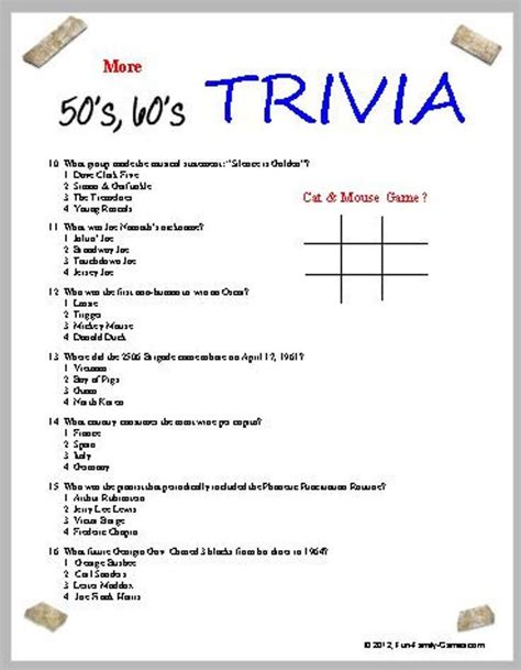 printable trivia  seniors  answers