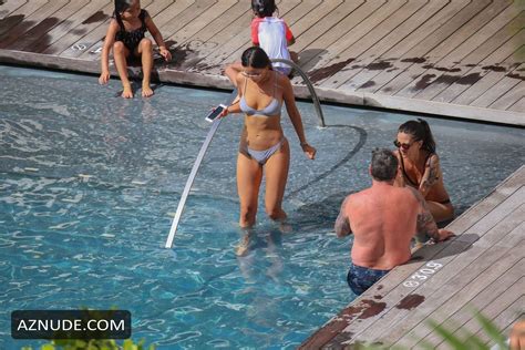 eiza gonzalez sexy day in bikini at the pool while on
