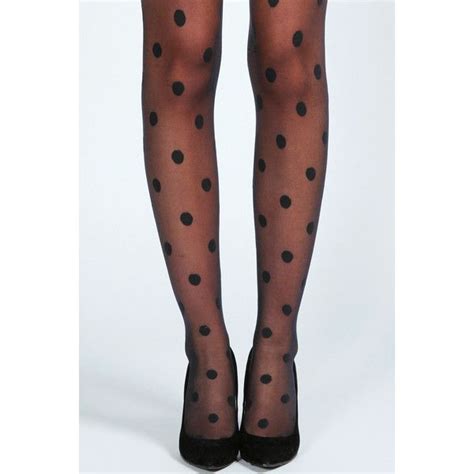 boohoo polly sheer black spot tight fashion polka dot tights stockings