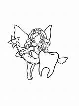 Tooth Fairy Pages Coloring Printable Kids sketch template
