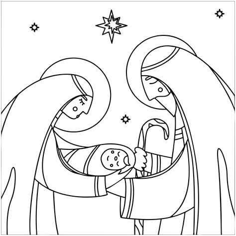 christmas nativity coloring pages    printables printablee
