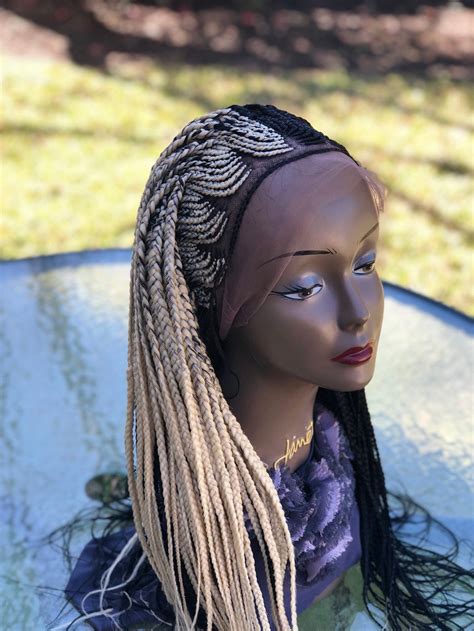 braided cornrow wig pls chose your l ength and color etsy