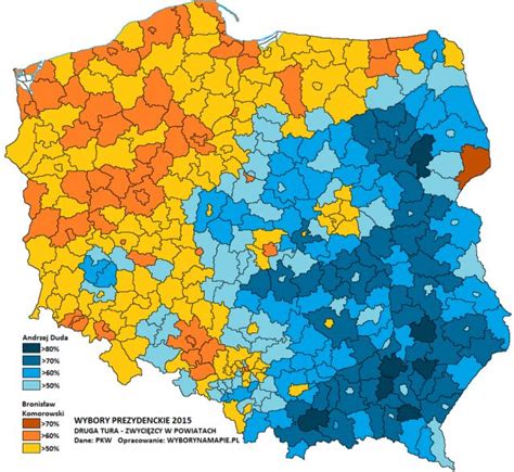 wybory prezydenckie 2015 polska podzielona równo na pół