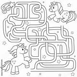 Labirinto Einhorn Unicorno Labyrinth Zum Unicorn Percorso Amico Gioco Aiuto Ritrovamento Grafiken Vektor Weiße Freund Helfen Schwarze Malbuch Spiel Maze sketch template