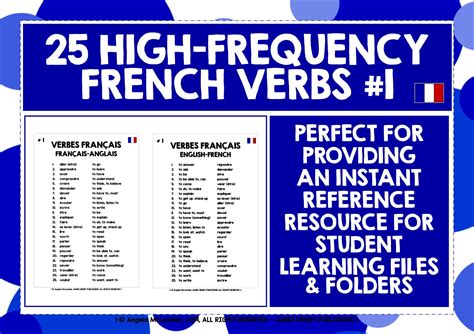 french verbs list  teaching resources french verbs learning support teaching resources