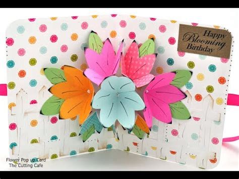 flower pop  card template  cutting cafe youtube