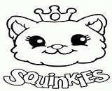 Coloring Pages Squinkies Cat Cute sketch template