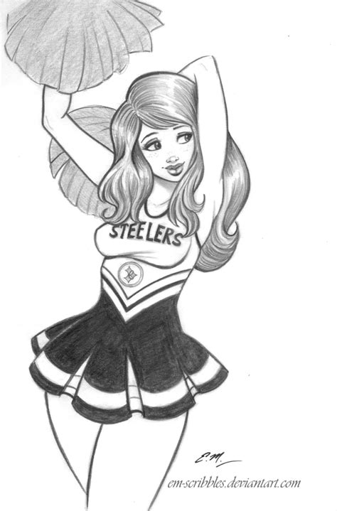 cheerleader commission by em scribbles on deviantart