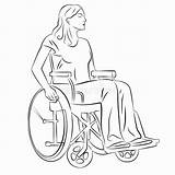 Rolstoel Rotelle Sedia Wheelchair Gehandicapte Trekt Persoon Illustrazione Tiraggio Vettore Disabile sketch template