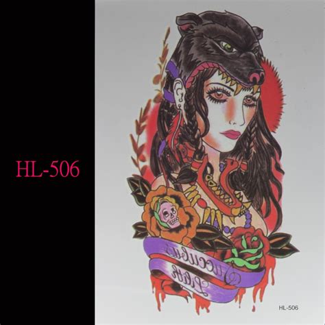 Tribal Pretty Girl 3d Tattoo Temporary Tattoo Stickers Flash Tattoos