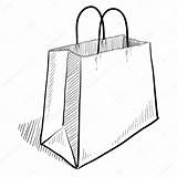 Bag Shopping Sketch Illustration Drawing Paper Vector Stock Lhfgraphics Getdrawings Depositphotos Doodle Basket sketch template