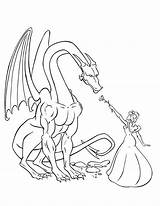 Dragon Coloring Pages Princess Printable Fantasy Girl Dragons Kids Colouring Detailed Children Getcolorings Castle Frog Cute Comments Scary Color Adult sketch template