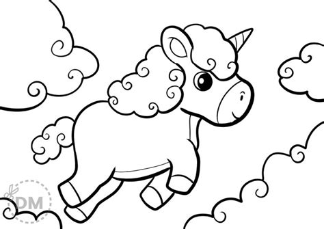 cute  fluffy unicorn coloring page  kids diy magazinecom