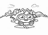 Moshi Monsters Colouring sketch template