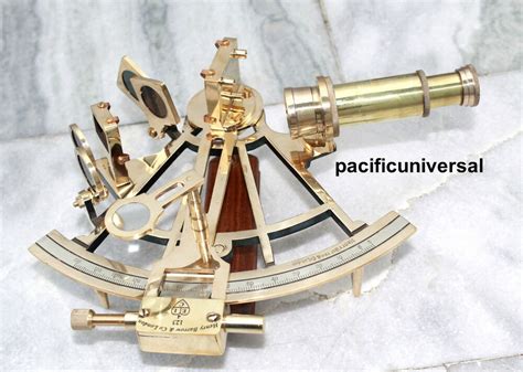 8 nautical marine sextant vintage maritime brass 3 leg
