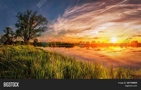vivid spring sunrise image photo  trial bigstock