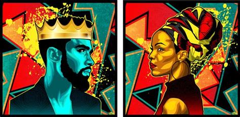 Nubian King And Queen Set Canvas Wrap Wall Art Limited Etsy