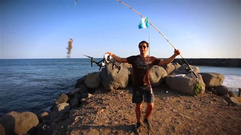 caught  fish   drone bait release   dji inspire