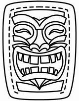 Tiki Mask Hawaiian Template Coloring Party Luau Pages Printable Totem Masks Theme Crafts Stencil Birthday Survivor Urbanthreads Camp Aloha Clipart sketch template