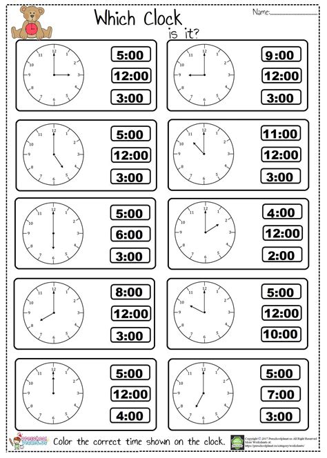 printable time telling worksheet