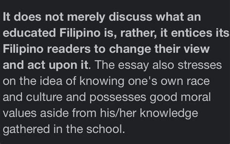 essay aboutwhat   educated filipino nonsense report