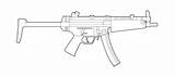 Mp5 Gun Mp5sd Drawing Machine Hk Weapon Sub Emulation Drawings Submachine 9mm Heckler Koch Fire Lineart Featured Magazine Firearm Automatic sketch template