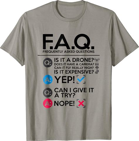 amazoncom funny drone shirt faq design  expert drone pilots clothing