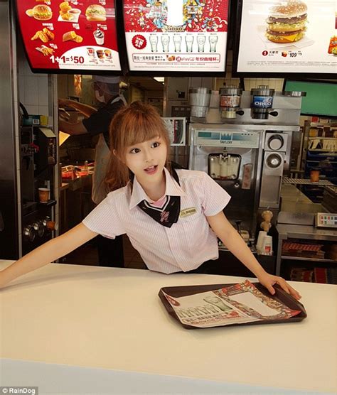 fans flock to mcdonald s in taiwan to see goddess worker daily mail online