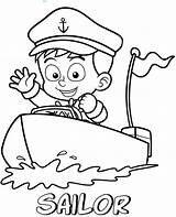 Sailor Coloring Boat Pages Professions Little Kids Print Printable Topcoloringpages Easy Sheet sketch template