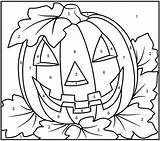 Halloween Coloring Pages Color Kids Number Numbers Adults sketch template