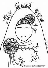 Hijab Book Rainbow Review Colouring Sheet sketch template