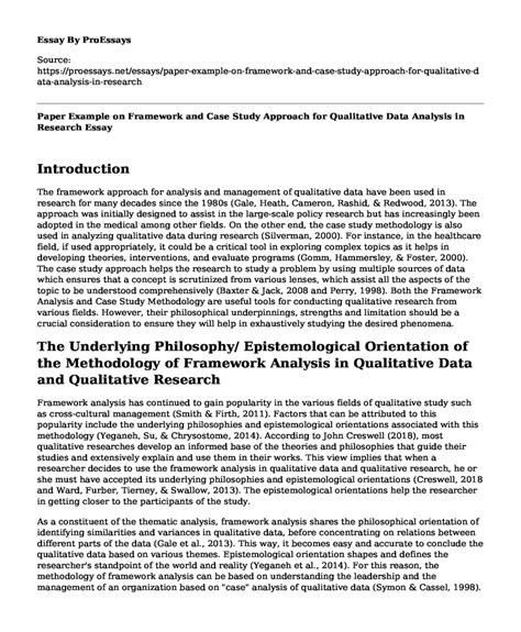paper   framework  case study approach  qualitative