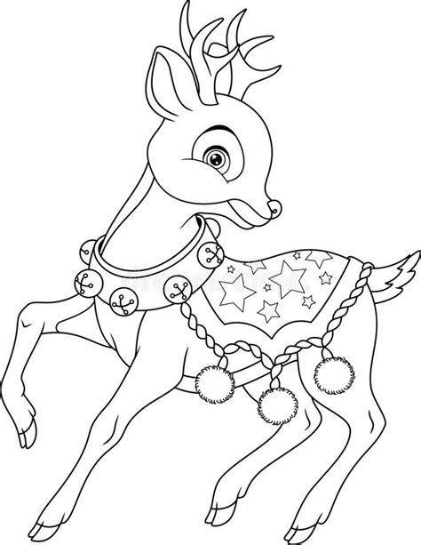 christmas deer coloring page stock illustration deer coloring pages