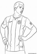 Coloring Pages Soccer Neymar Template Suarez Sketch sketch template
