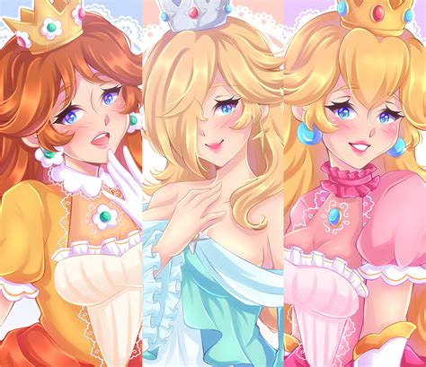 Super Mario Princesses Peach Daisy Rosalina 7x5 Etsy Uk
