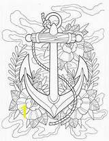 Coloring Pages Tattoo Adult Anchor Printable Nautical Tattoos Book Adults Print Anchors Sheets Color Mandala Colouring Star Kids Fun Ausmalbilder sketch template