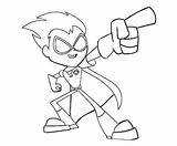 Coloring Teen Titans Robin Go Pages sketch template