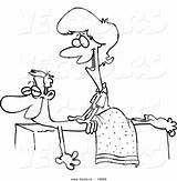 Massage Cartoon Therapist Coloring Massaging Female Friendly Vector Outlined Patient Ron Leishman Royalty sketch template