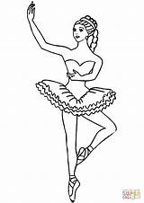 Coloring Ballerina Pages Printable sketch template