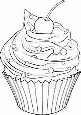 Kage Tegninger Tegning Drawing Cupcake sketch template