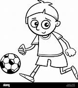 Football Cartoon Playing Boy Soccer Illustration Alamy sketch template