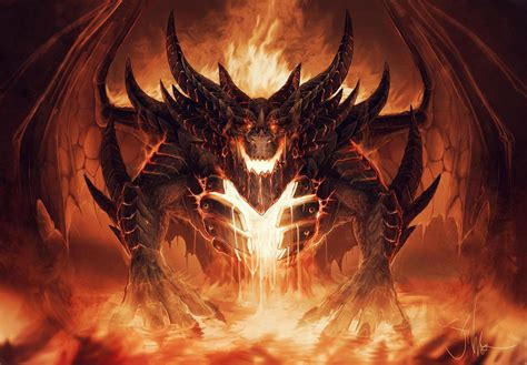 my first go at some wow fanart here s deathwing wow
