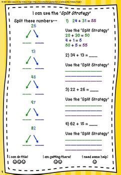split strategy worksheets   primary project tpt