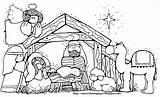 Coloring Nativity Pages Jesus Baby Christmas Color Manger Print Sheet sketch template