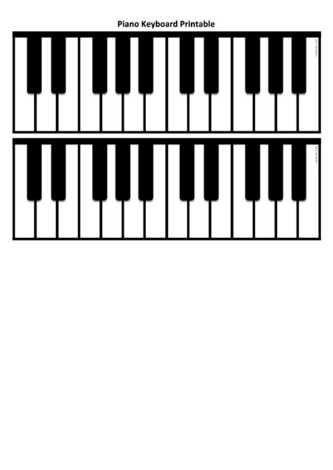 piano keyboard template printable