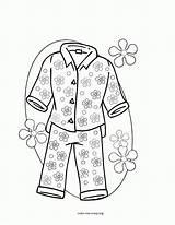 Coloring Pajama Sleepover Coloringhome sketch template
