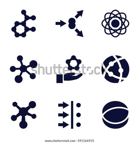 particle icons set set  particle stock vector royalty